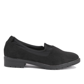 Sorte slip-on sko med elastik 240-1