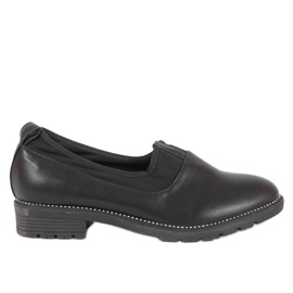 Sorte slip-on sko med elastik 240-2
