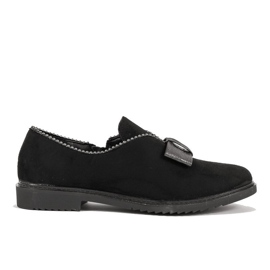 Sorte slip-on sko med sløjfe 239-1