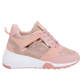 Pink wedge sneakers YL-33 Champagne lyserød