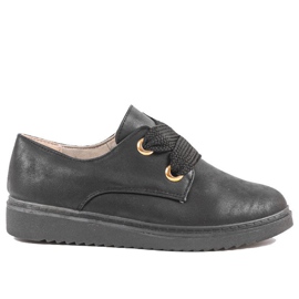 Sorte sneakers på kilen H-18