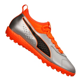 Puma One 3 Lth Tt M 104745-01 fodboldstøvler grøn, orange, grå / sølv sølv