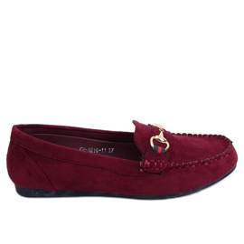 Burgundy loafers til kvinder CH-1M16 Vinrød flerfarvet