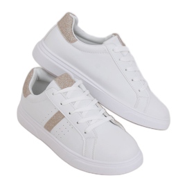 Hvide kvinders sneakers C941 guld gylden