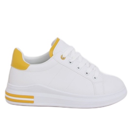 Hvide damesneakers LG20 HVID / GUL