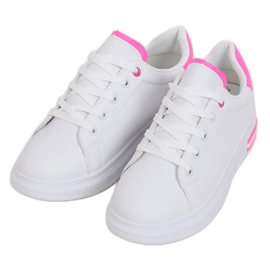 Hvide kvinders sneakers LG20 WHITE / ROSE lyserød
