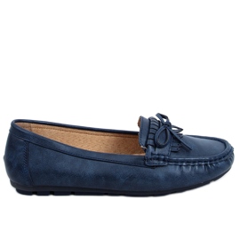 Dame marineblå loafers 9F182 Navy marine blå