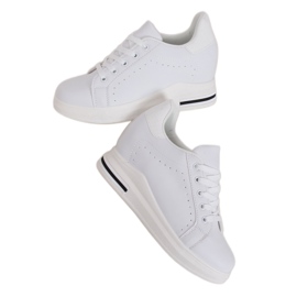 Hvide MY-0367 Hvide sneakers på en skjult kilehæl