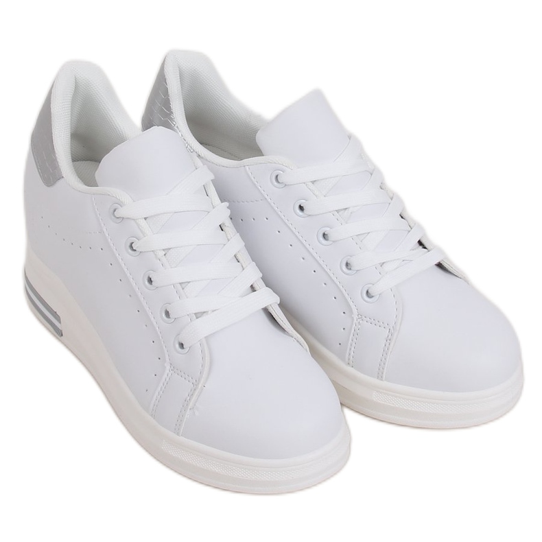 Hvide MY-0367 WHITE / SILVER sneakers på en skjult kile