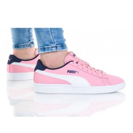 Puma Smash V2 Buck Jr 365182 16 sko hvid lyserød