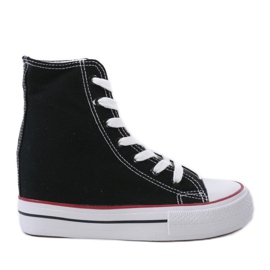 Sorte sneakers med snørebånd B706-1