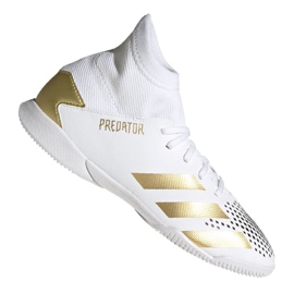 Adidas Predator 20.3 In Jr FW9218 fodboldstøvler grå / sølv, hvid, guld hvid