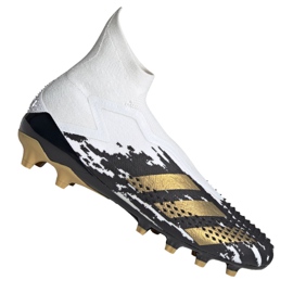 Adidas Predator 20+ Ag M FW9761 fodboldstøvler grå / sølv, hvid, sort, guld hvid