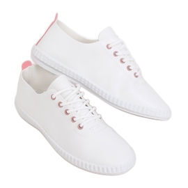 Kvinders hvide og lyserøde sneakers 6165 Pink