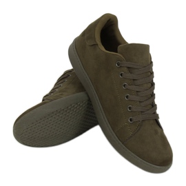 Grøn ruskind damesneakers 6301 Grøn