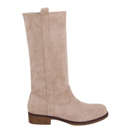 Støvler med lige øvre beige ST-19P Beige brun