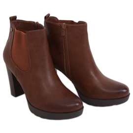Brune F-21 Camel højhælede støvler