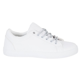 SHELOVET Sneakers med dekorative snørebånd hvid