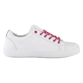 SHELOVET Sneakers med dekorative snørebånd hvid