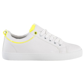 SHELOVET Stilfulde sneakers med Eco Leather hvid gul