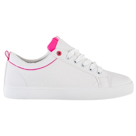 SHELOVET Stilfulde sneakers med Eco Leather hvid lyserød