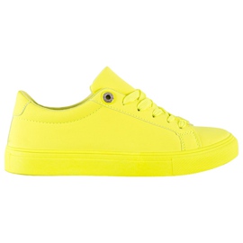 SHELOVET Sneakers med Eco læder gul