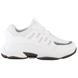 SHELOVET Komfortable sneakers med mesh hvid