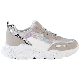 Kayla Sneakers med Holo -effekt hvid grå flerfarvet