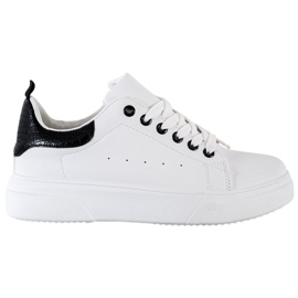 SHELOVET Stilfulde hvide sneakers sort