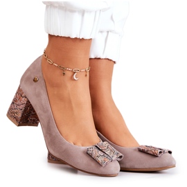Dame Pumps Maciejka Suede Beige 3356A-10 / 00-1