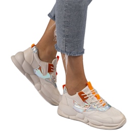 A88-65 beige sportssko brun