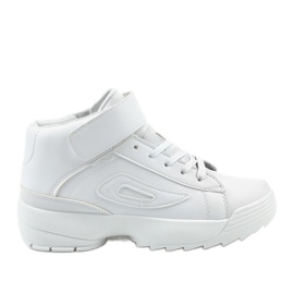 Hvide sportssneakers i øko-læder B-05