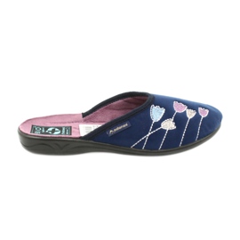 Adanex 25626 marineblå velour hjemmesko violet marine blå