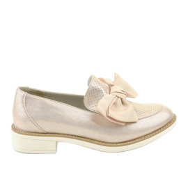 Sorte slip-on sko med en RS-WED2 sløjfe gylden