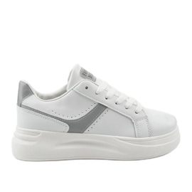 Hvide øko-læder sneakers LLQ206-26