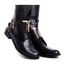 Kvindestøvler Nicole Leather Black 2591 sort gylden