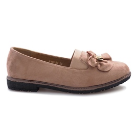 Pink slip-on sko med en Pearl Inside sløjfe lyserød