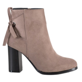 Goodin Støvler med dekorativ binding beige