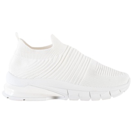SHELOVET Tekstil Slip-On sneakers hvid