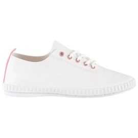 SHELOVET Lette sneakers med Eco Leather hvid