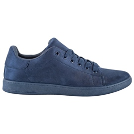 SHELOVET Marineblå ruskind sneakers marine blå
