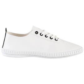 SHELOVET Lette sneakers med Eco Leather hvid