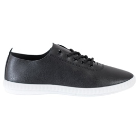 SHELOVET Sorte sneakers med Eco Leather
