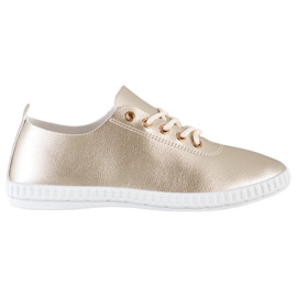 SHELOVET Gyldne sneakers med Eco Leather gylden