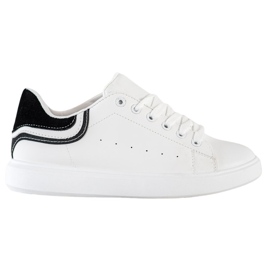 SHELOVET Komfortable hvide sneakers