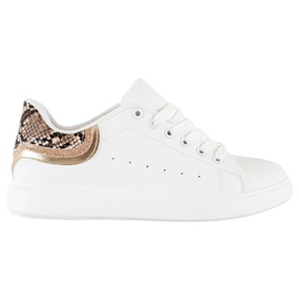 SHELOVET Komfortable hvide sneakers