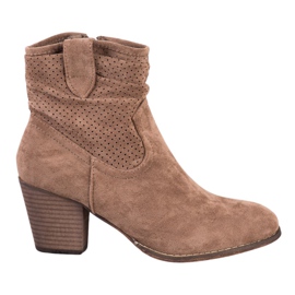 Bestelle Klassiske åbnede cowboystøvler beige