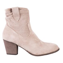 Bestelle Klassiske åbnede cowboystøvler beige