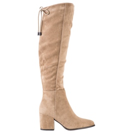 VINCEZA ruskind støvler beige