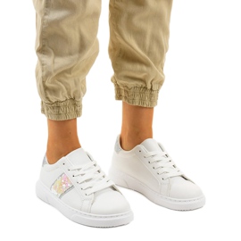 Klassiske hvide sneakers BK929-19 sølv